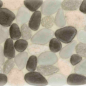 Glass Pebble Mosaic Tile Black Beach for bathroom and showers