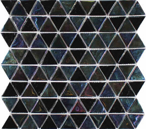 Beach Glass Tile Triangle Iridescent Black