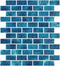 Glass Pool Mosaic Tile Coral Reef Blue 1x2  for pools and spas