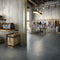 Phoenix Rectified Porcelain Tile 40x40 Blue Matte featured on retail store floor