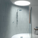 Picket Tile Arrow Blue Matte 2x10 featured on a shower wall