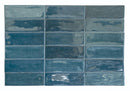 Petite Ville Subway Porcelain Tile Blue 2x6 high glossy for kitchen and bath