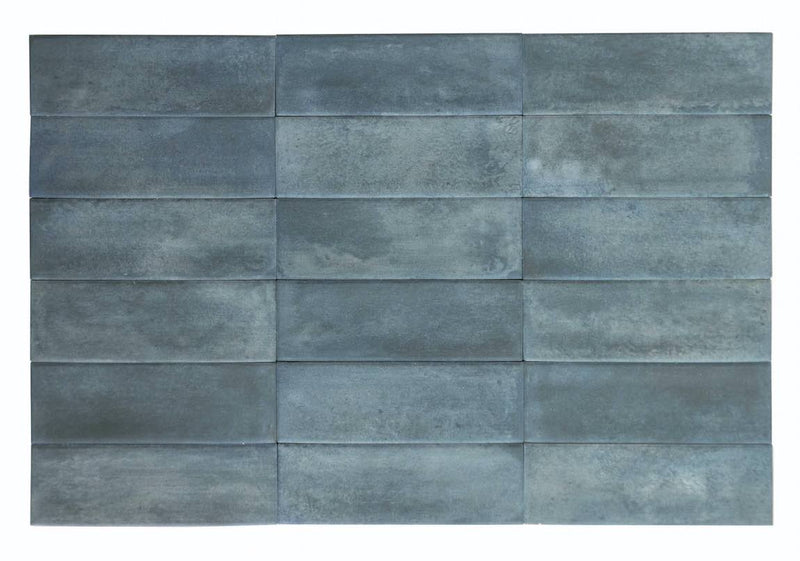 Organic Style Subway Tile Blue 2x6 for kitchen and bathroom walls