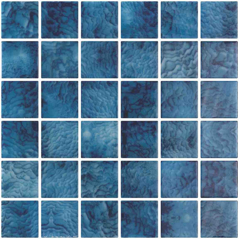 Glass Pool Mosaic Tile Pacific Blue 2x2 for pools and spas