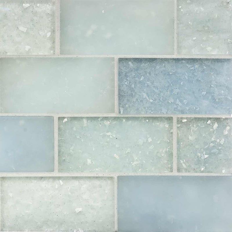 Fluid Subway Glass Tile C Blend 2x4 for kitchen and bathroom