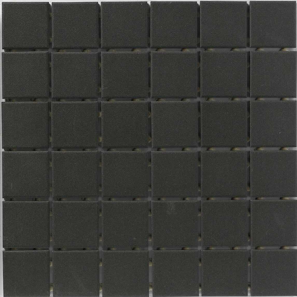 Charcoal Porcelain Mosaic Tile Honed Finish 2x2