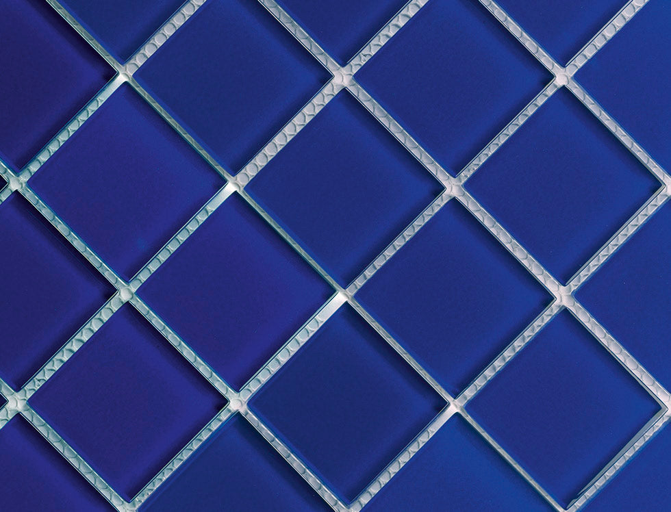 Icy Glass Mosaic Tile Cobalt Blue 2x2