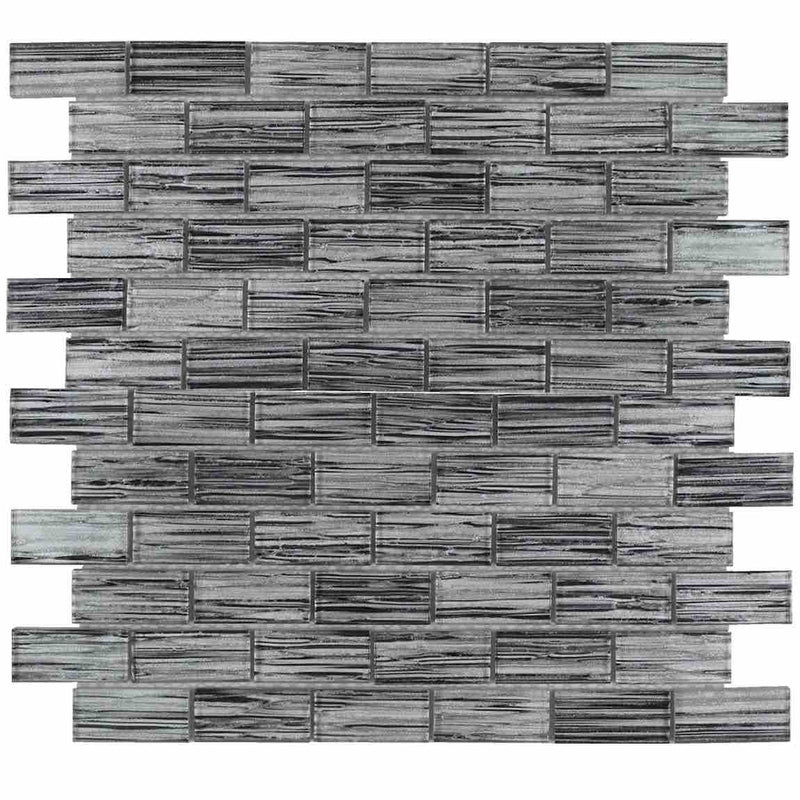 Glass Pool Mosaic Tile Waves Dark 1x2 for swimming pool and spas