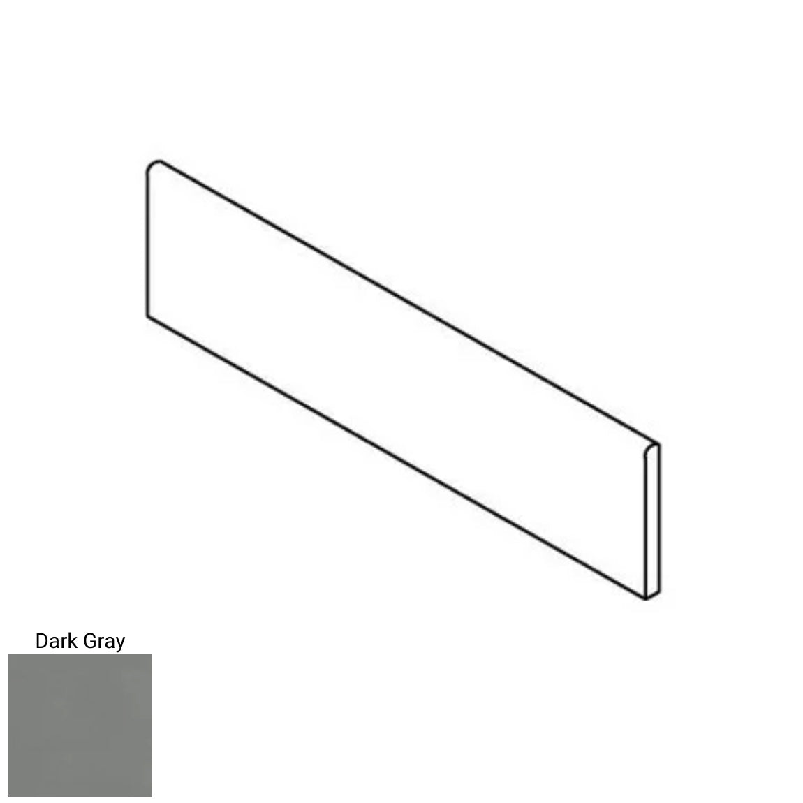 Bullnose Tile Delight Dark Gray 3x10 Glossy