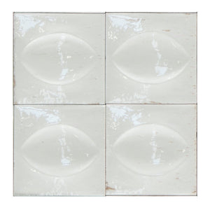 Storie Distressed Tile White 4x4 Deco Egg for kitchen and bathrooms