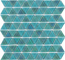 Beach Glass Tile Triangle Iridescent Emerald for pool, spas, bathroom, and shower walls