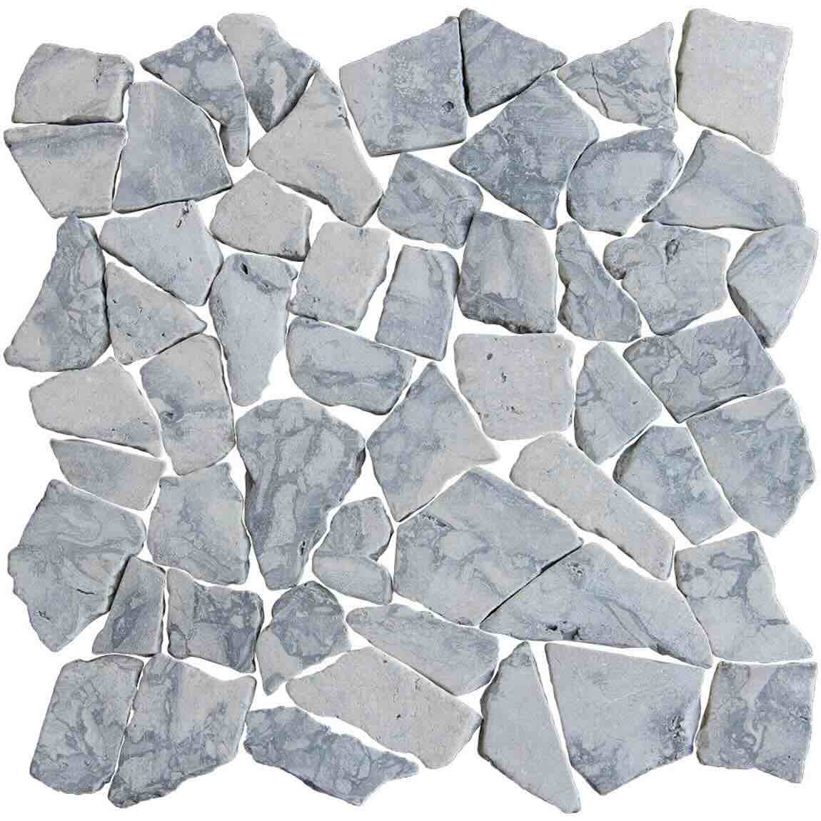 Twist Gray Tumbled Stone Mosaic Tile