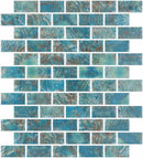 Glass Pool Mosaic Tile Coral Reef Green 1x2 for pools and spas