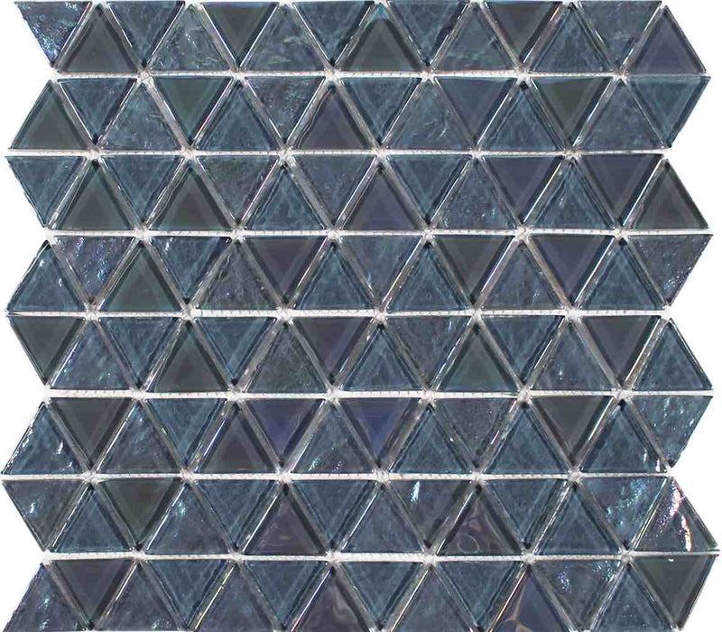 Beach Glass Tile Triangle Iridescent Grey