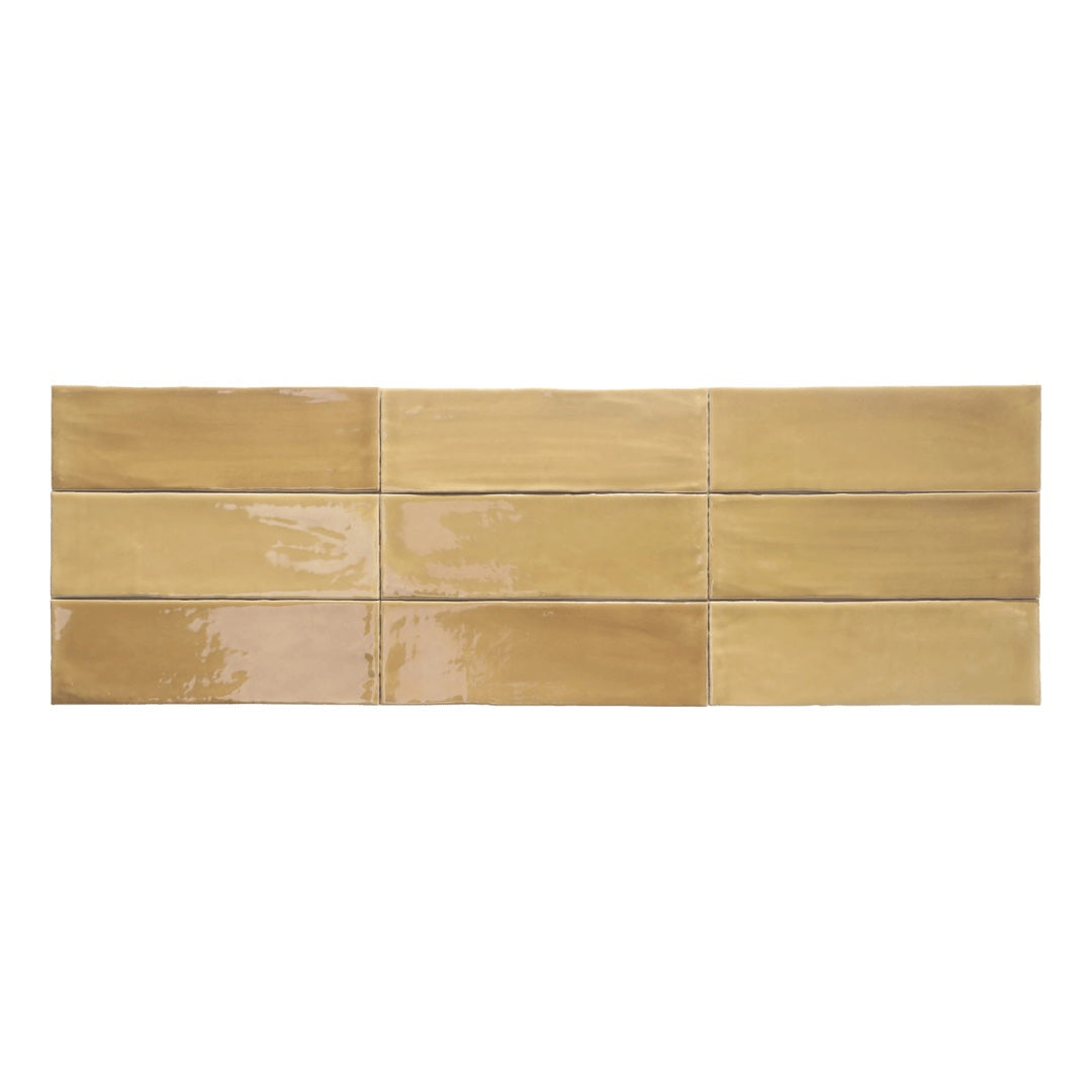 Nostalgia Subway Tile Honey Glossy 3x9 for kitchen backsplash bathroom, and shower walls