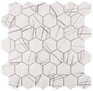 Recycled Glass Mosaic Tile Howlite Hexagon 2-Inch Matte Finish