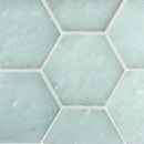 Fluid Hexagon Glass Tile Frosted Lake 3 1/2'' for bathrooms and showers