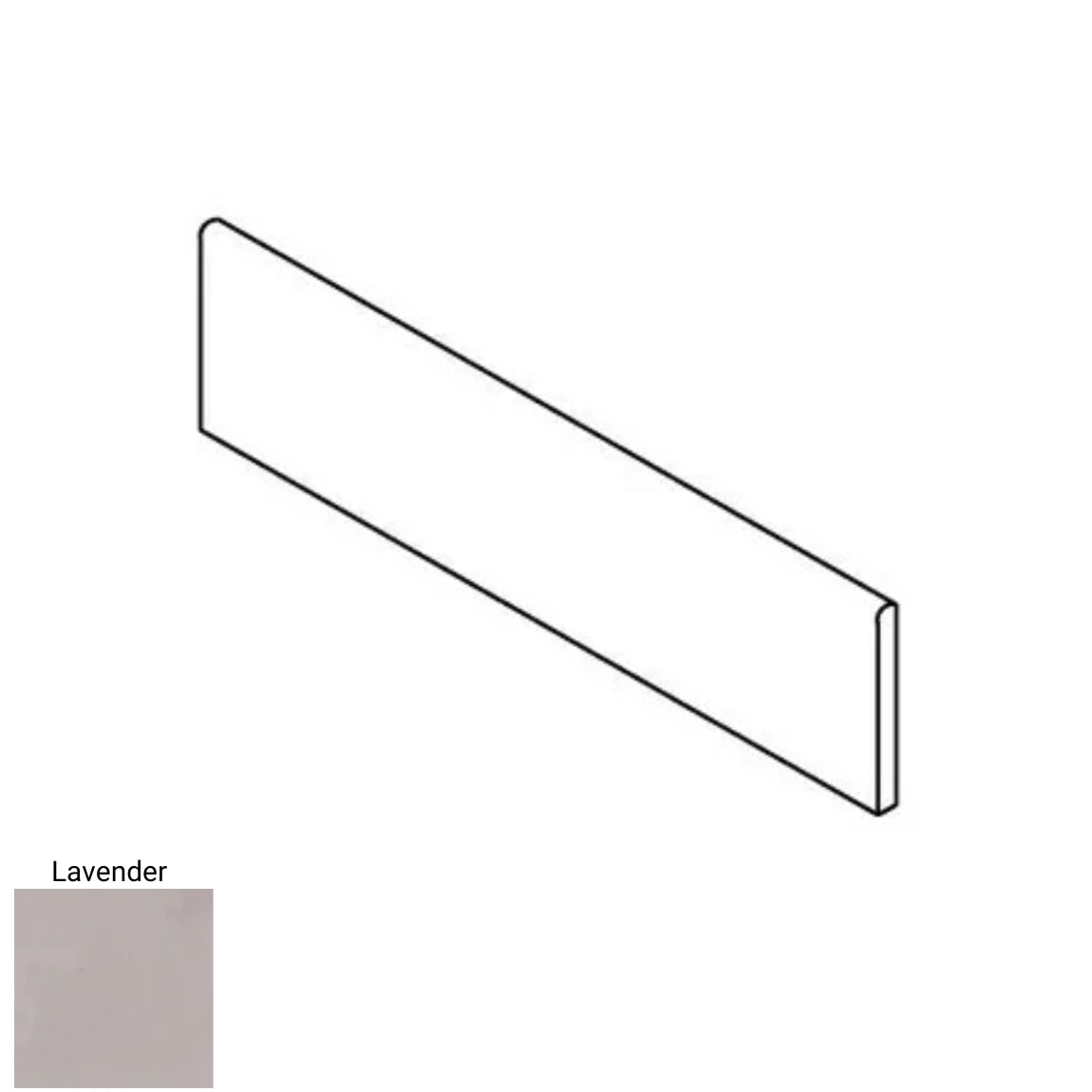 Bullnose Tile Delight Lavender 3x10 Glossy