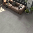 Manhattan West Porcelain Tile 40x40 Gray Rectified Matte featured on a modern loft floor