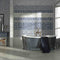 Patterned Porcelain Tile Midtown 6x6 featured on a bathroom accent wall behind a free-stand tub