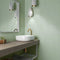 Picket Tile Arrow Mint Matte 2x10 featured on a bathroom wall