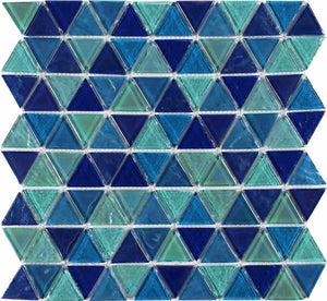 Beach Glass Tile Triangle Iridescent Mixed