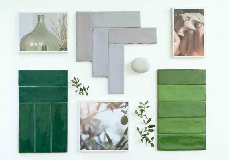 Petite Ville Subway Tile Green 2x6 Mood Board