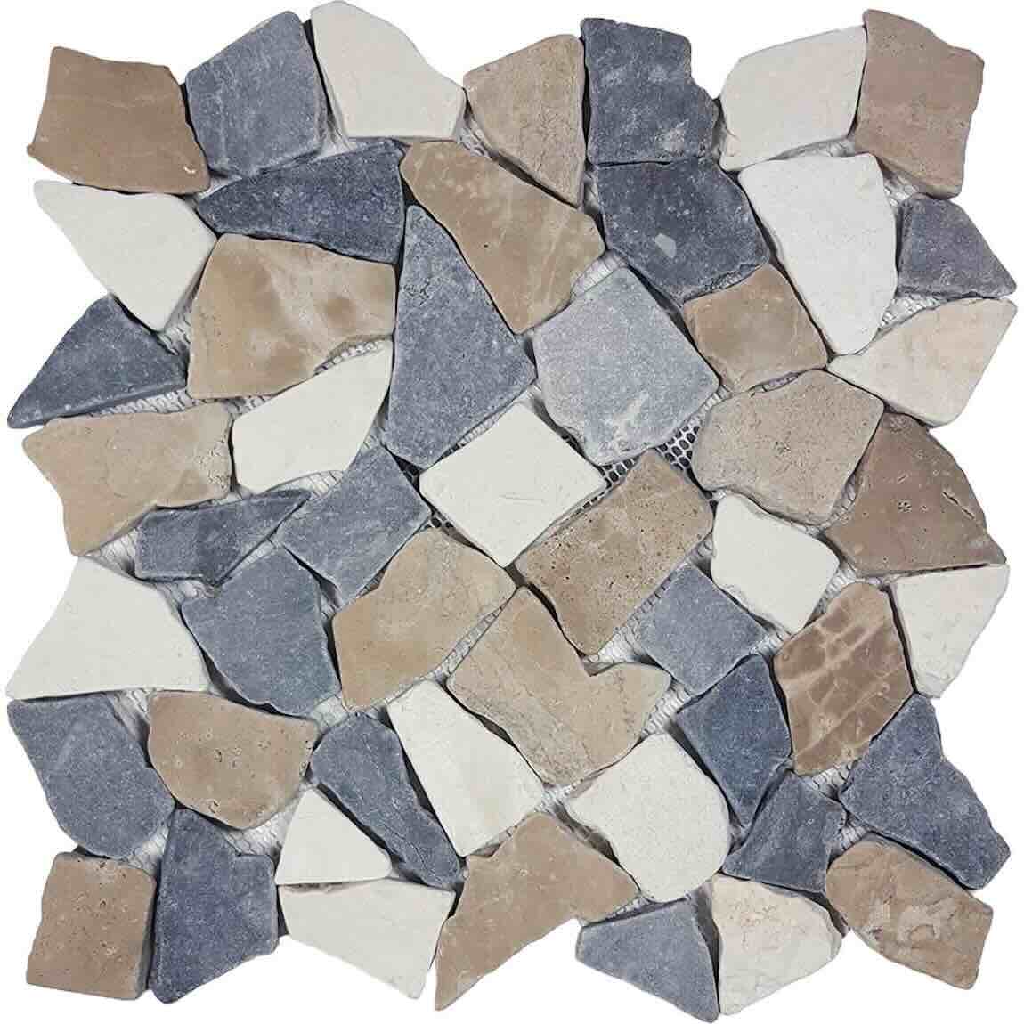 Multicolored Tumbled Stone Mosaic Tile