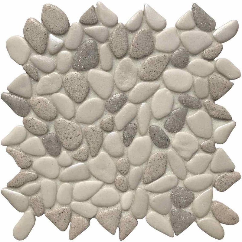 Glass Pebble Mosaic Tile Pearl for pools, bathroom, and shower floors