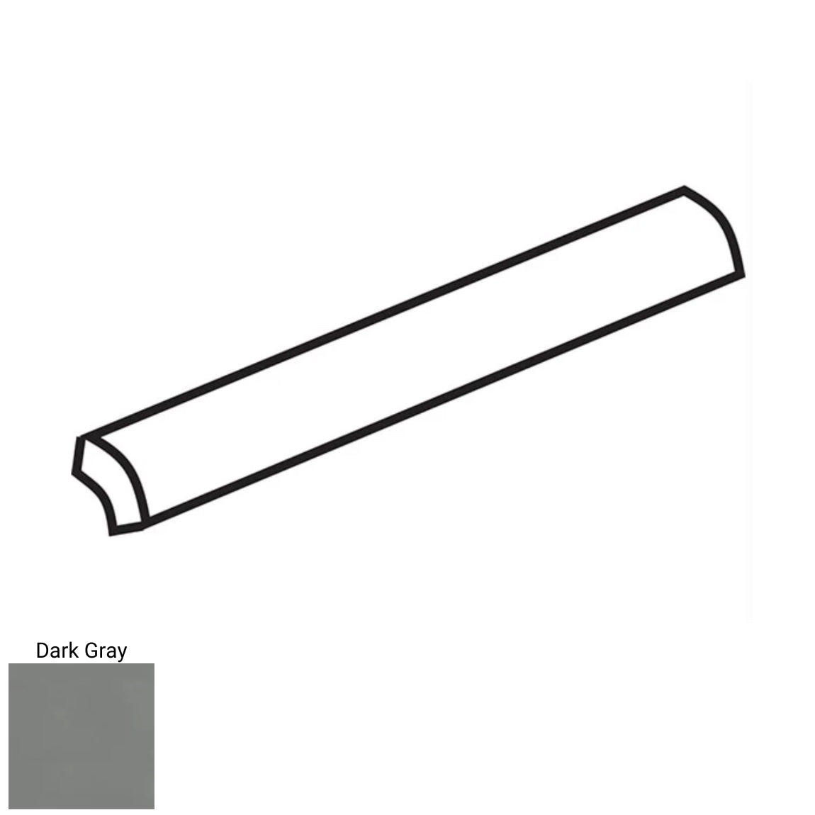 Pencil Tile Delight Dark Gray 3/4x10 Glossy