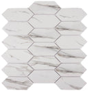 Recycled Glass Mosaic Tile Calacatta Picket 2-Inch Matte Finish