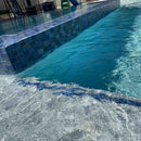 Glass Pool Mosaic Tile Deep Blue 2x3 featured on a pool spa