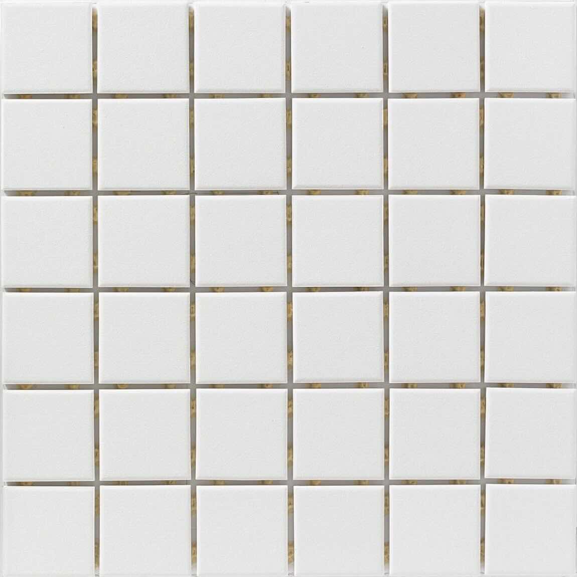 Snow White Porcelain Mosaic Tile Matte Finish 2x2