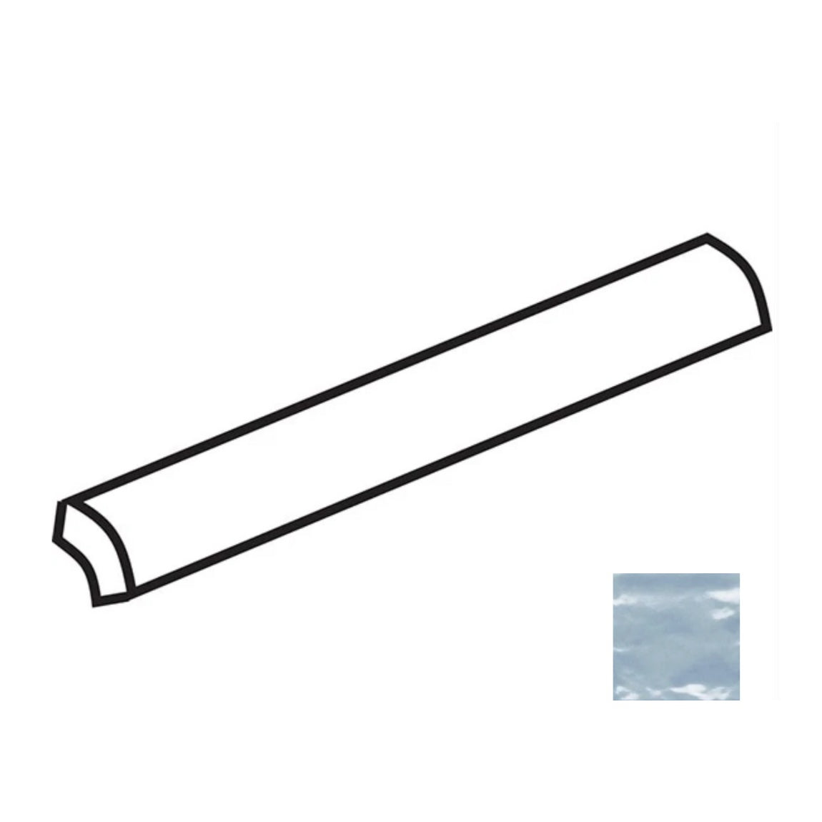 Charleston Light Blue Glossy Trim Tile 0.2x8