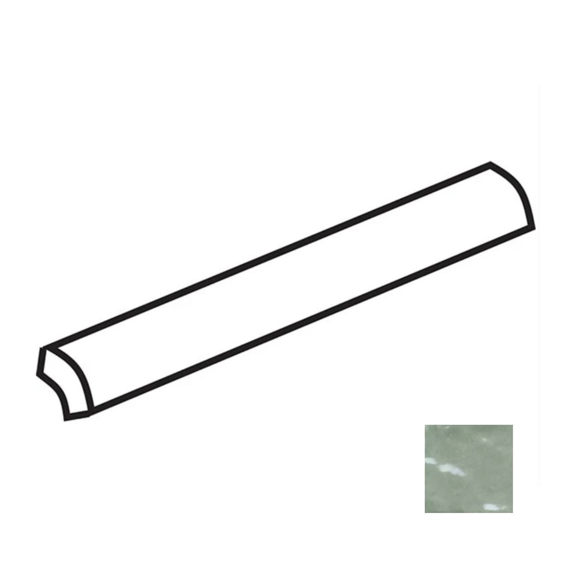 Charleston Salt Water Glossy Trim Tile 0.2x8