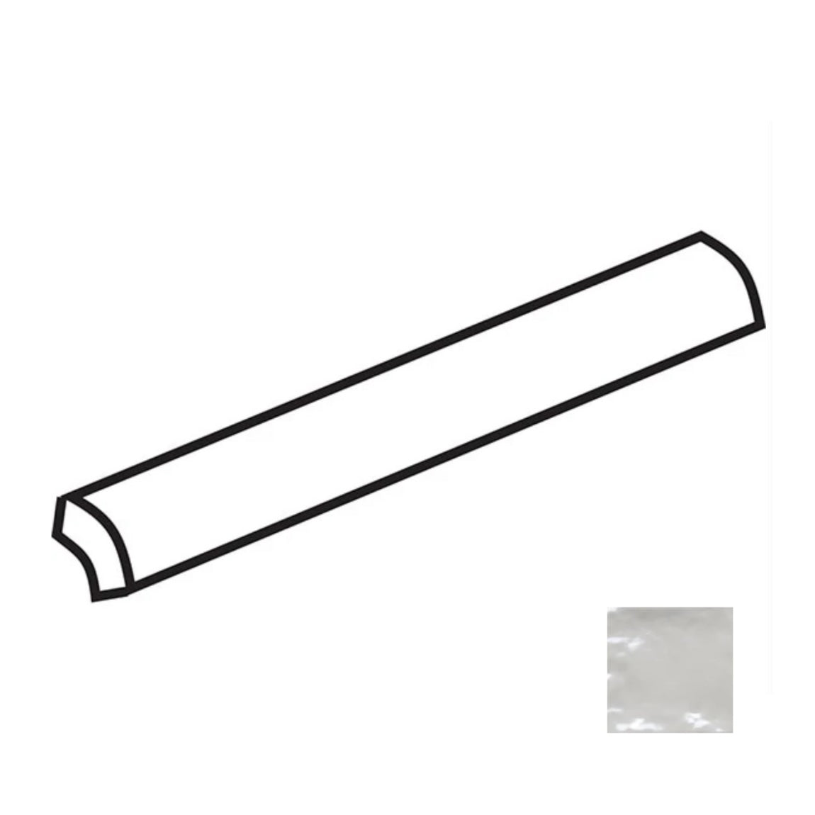 Charleston Snowbound Glossy Trim Tile 0.2x8