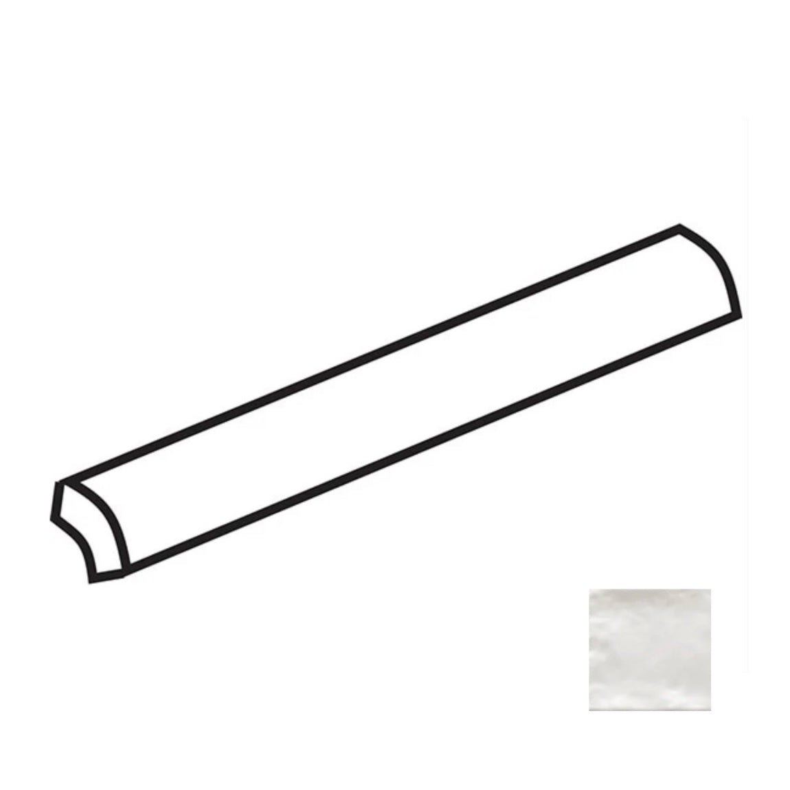 Charleston Snowbound Satin Trim Tile 0.2x8