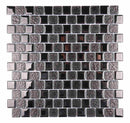 Glass Mosaic Tile Staggered Black 1x1 for swimming pools and spas