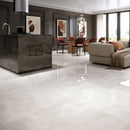 Polished Porcelain Tile White River 39x39 Rectified for interior residential applications