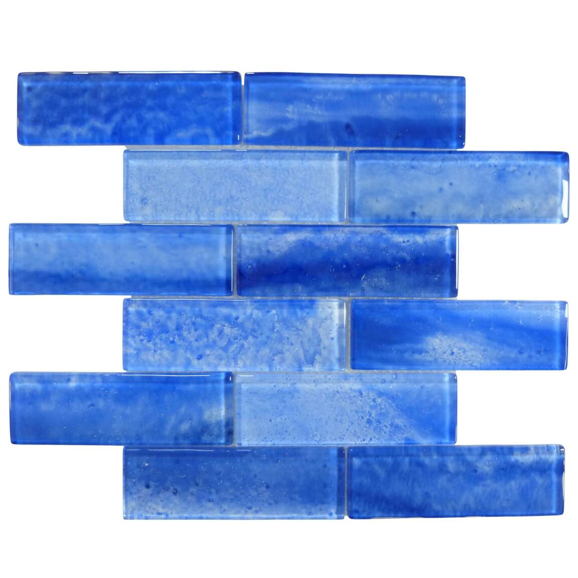 Jewel Navy Glass Mosaic Tile 2x6