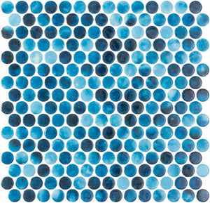 Glass Pool Mosaic Tile Seine Penny Round for pools, spas, and bathrooms