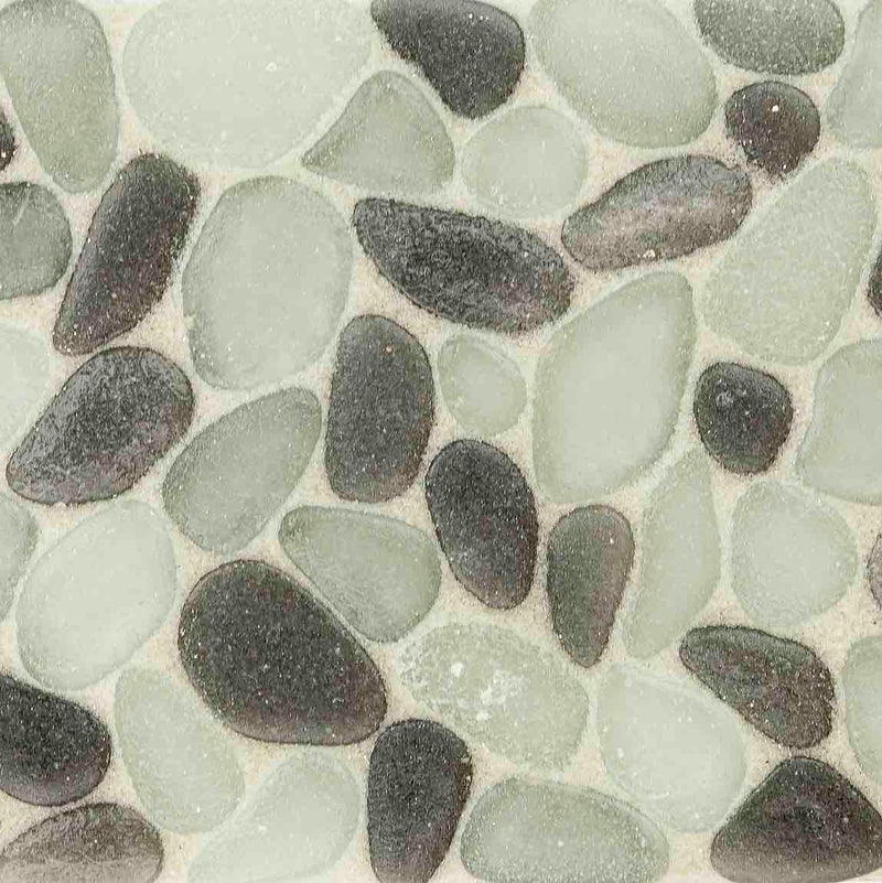 Glass Pebble Mosaic Tile Selenite for swimming pool, spas, bathroom, and showers