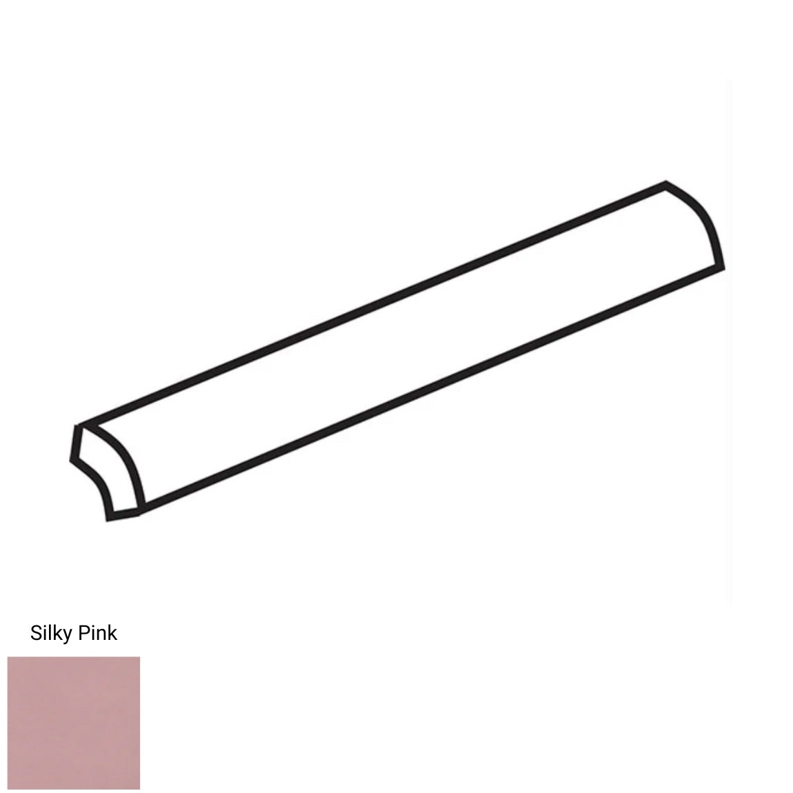 Pencil Tile Delight Silk Pink 3/4x10 Glossy