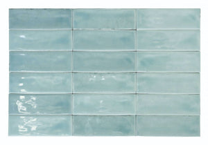 Petite Ville Subway Porcelain Tile Sky 2x6 for kitchen backsplash and bathroom