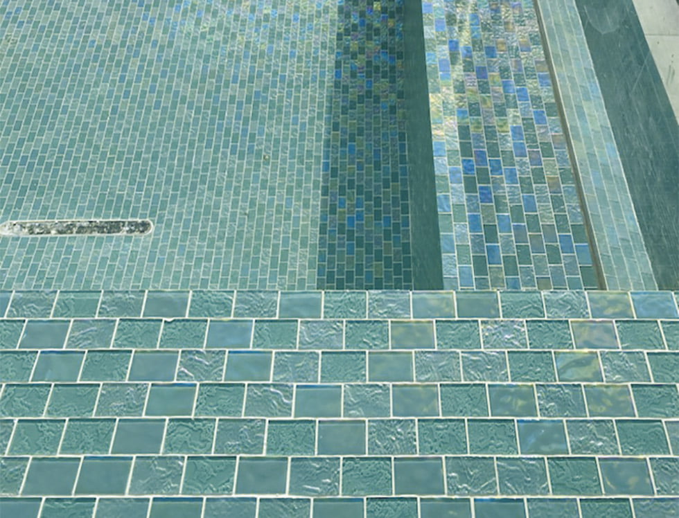 Iridescent Glass Tile SoCal Emerald 2x3