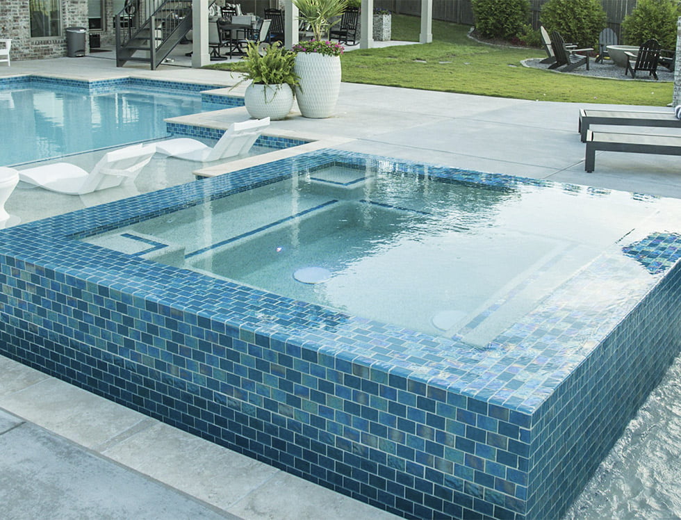 Iridescent Glass Tile SoCal Turquoise 2x3