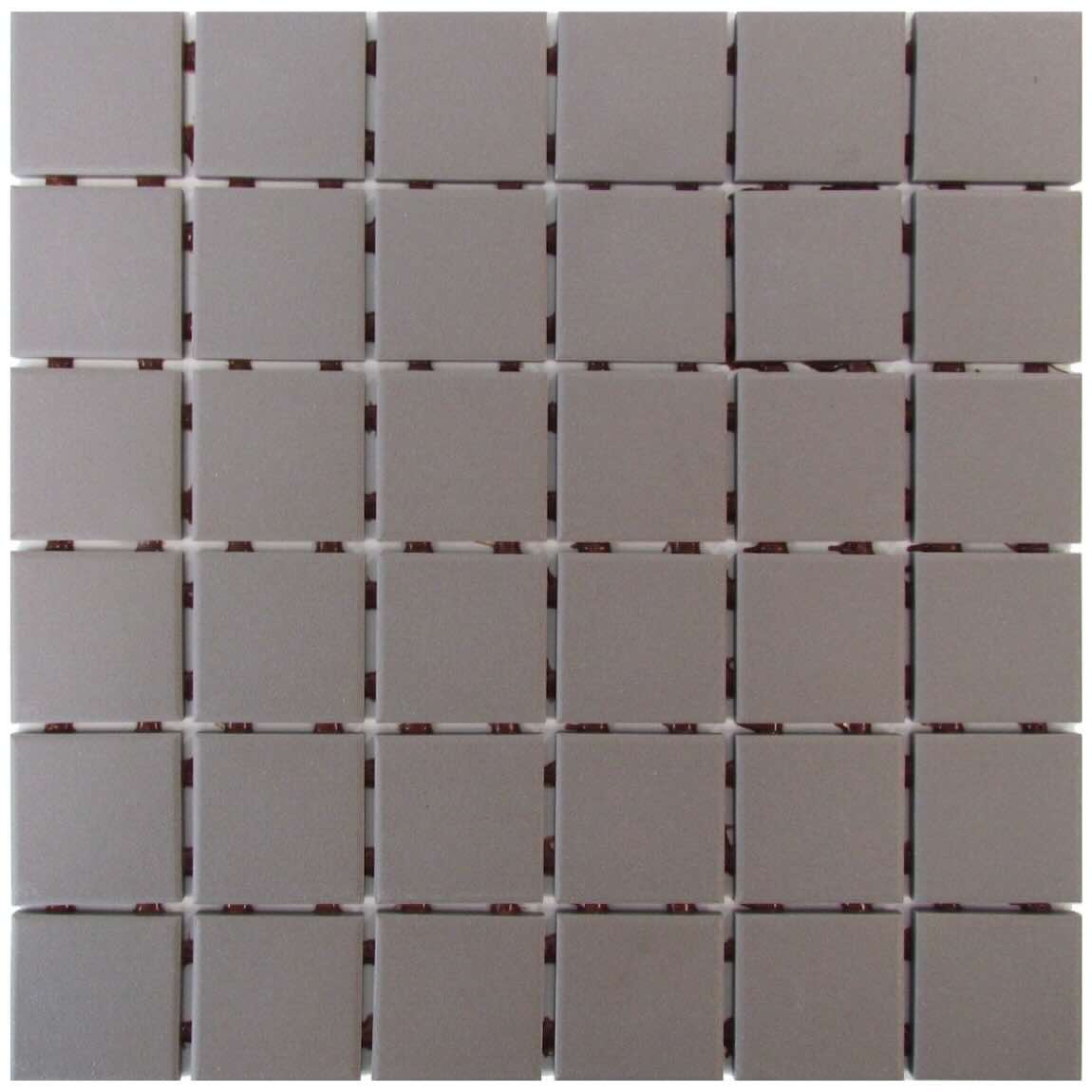 Taupe Porcelain Mosaic Tile Matte Finish 2x2