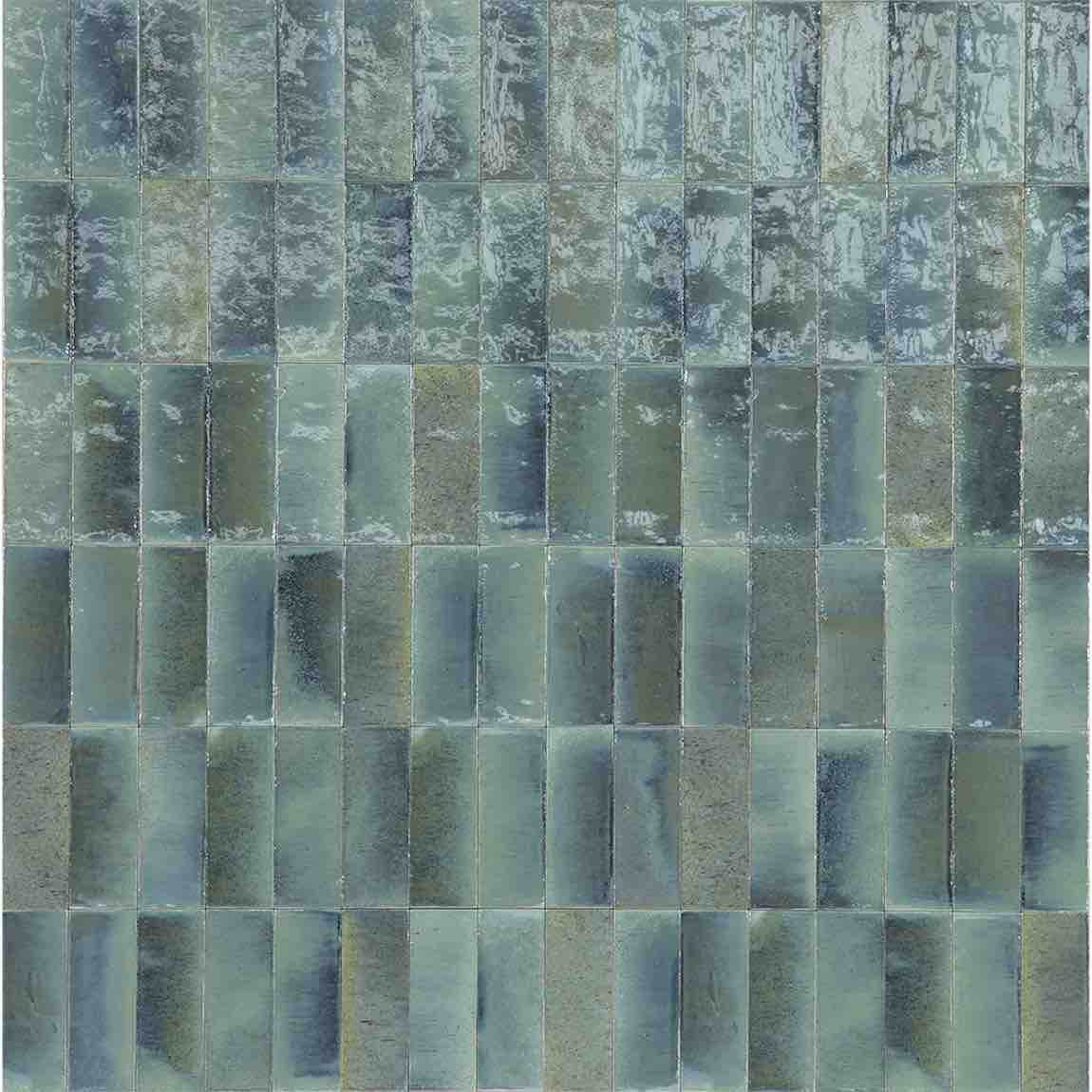 Storie Distressed Subway Tile Turquoise 3x8