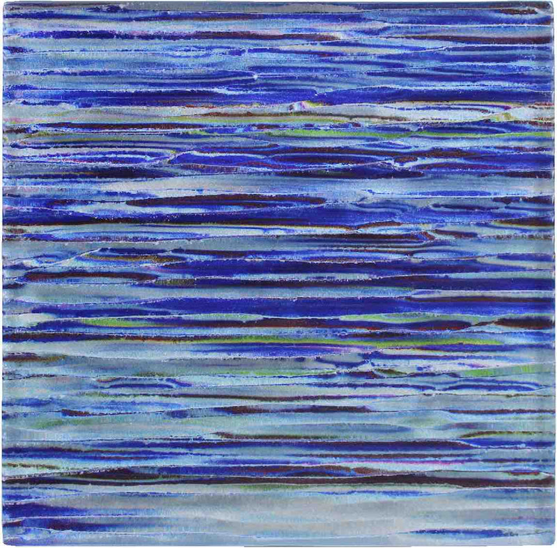 Glass Pool Tile Waves Ultramarine 6x6 for swimming pool and spas
