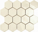 ColorClay Hexagon Handmade Mosaic Tile Vanilla Glossy 11x13 for kitchen and bathrooms